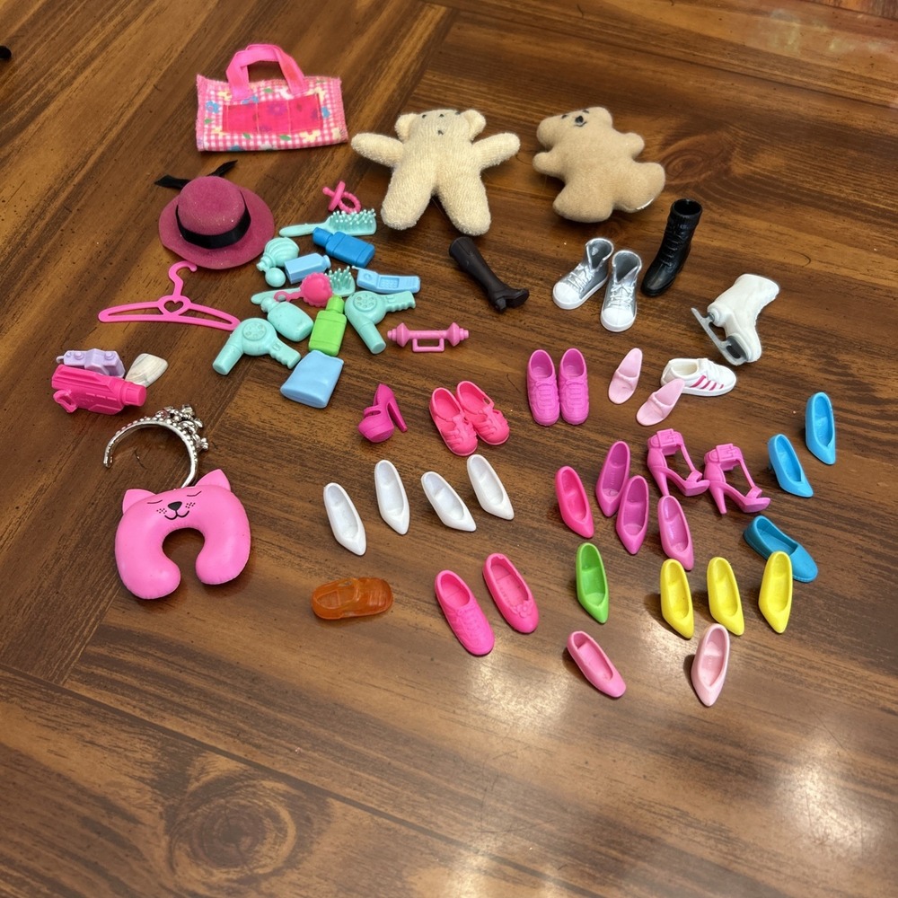 lot barbie shoes hat accessories